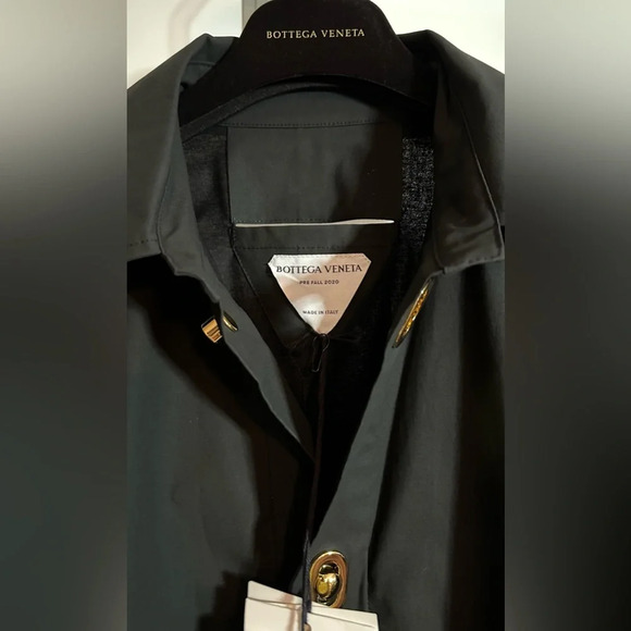 NWT Bottega Veneta Technical Coated Cotton Toile Shirt Midi Dress Off Black 38 - Picture 13 of 15